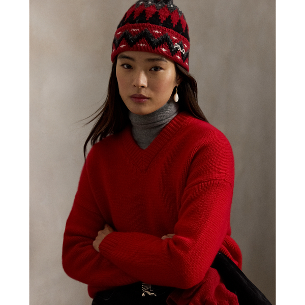 Red Fair Isle Wool Beanie Polo Ralph Lauren 2