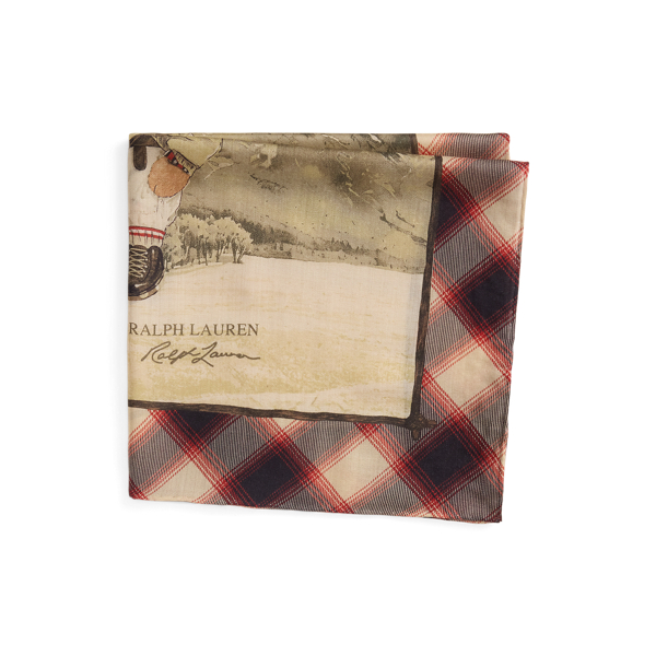 Cream Polo Bear Wool-Silk Square Scarf Polo Ralph Lauren 2