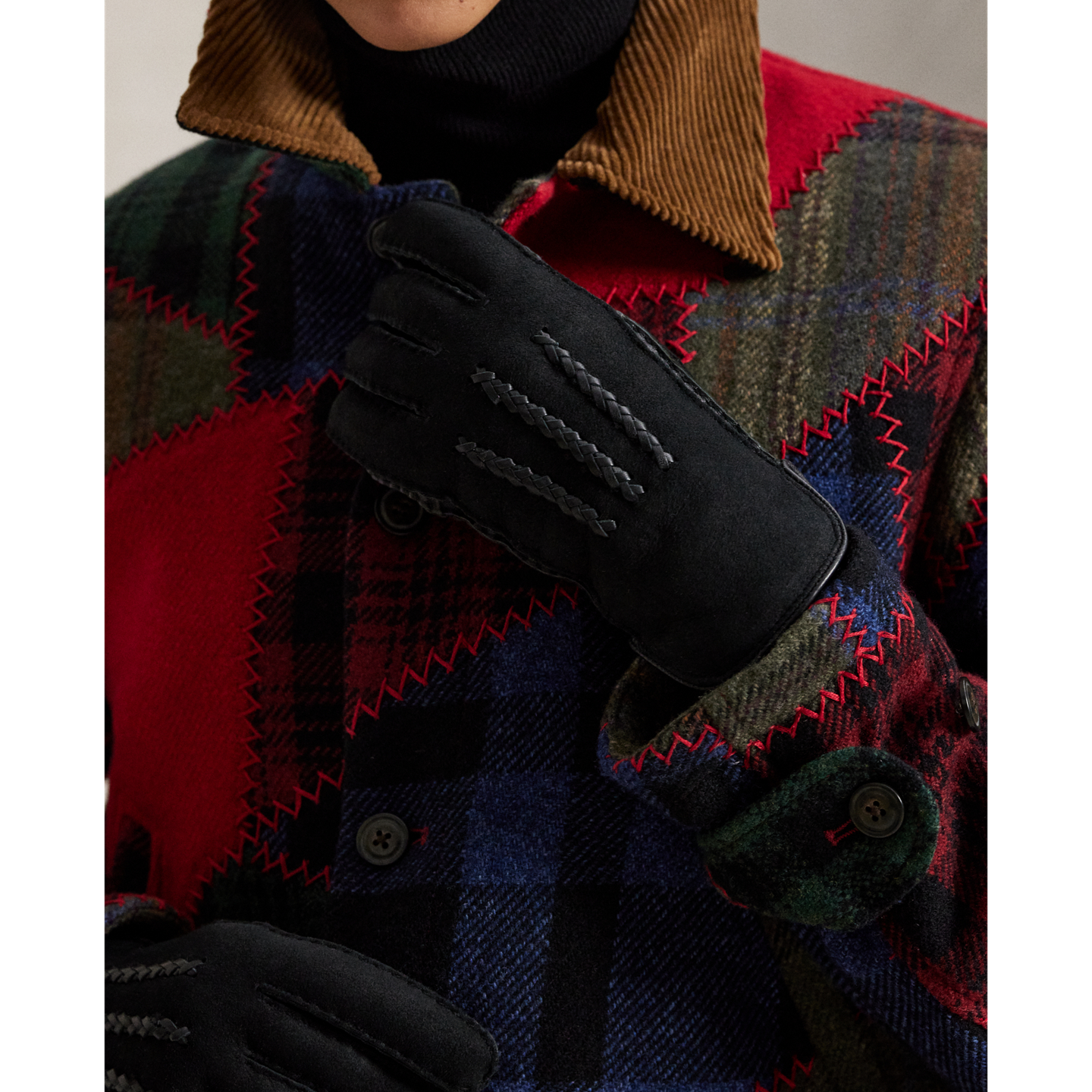 Женские перчатки Ralph Lauren Shearling Gloves, цвет: Чёрный — фото 2