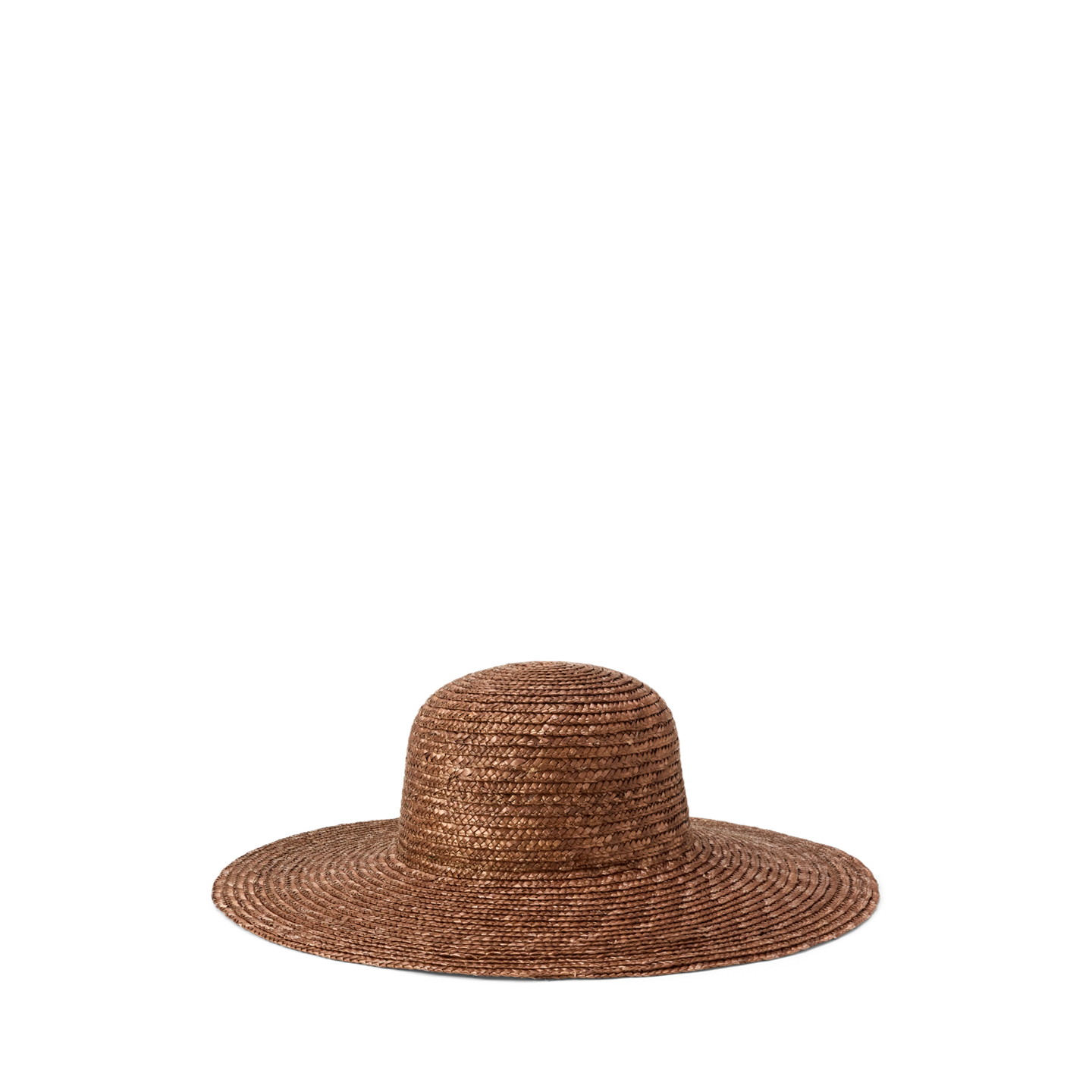 Женский головной убор Ralph Lauren Logo Wide-Brim Straw Sun Hat, цвет: Коричневый — фото 1