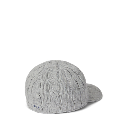 Женская кепка Ralph Lauren Cable-Knit Cotton Ball, цвет: Серый меланжевый