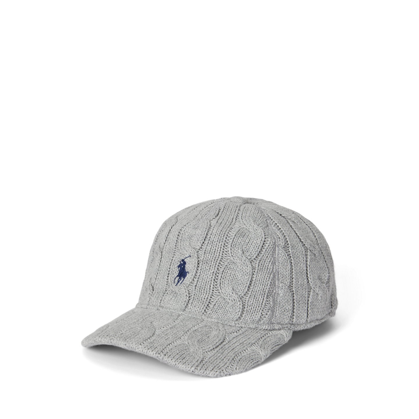 Женская кепка Ralph Lauren Cable-Knit Cotton Ball, цвет: Серый меланжевый — фото 3