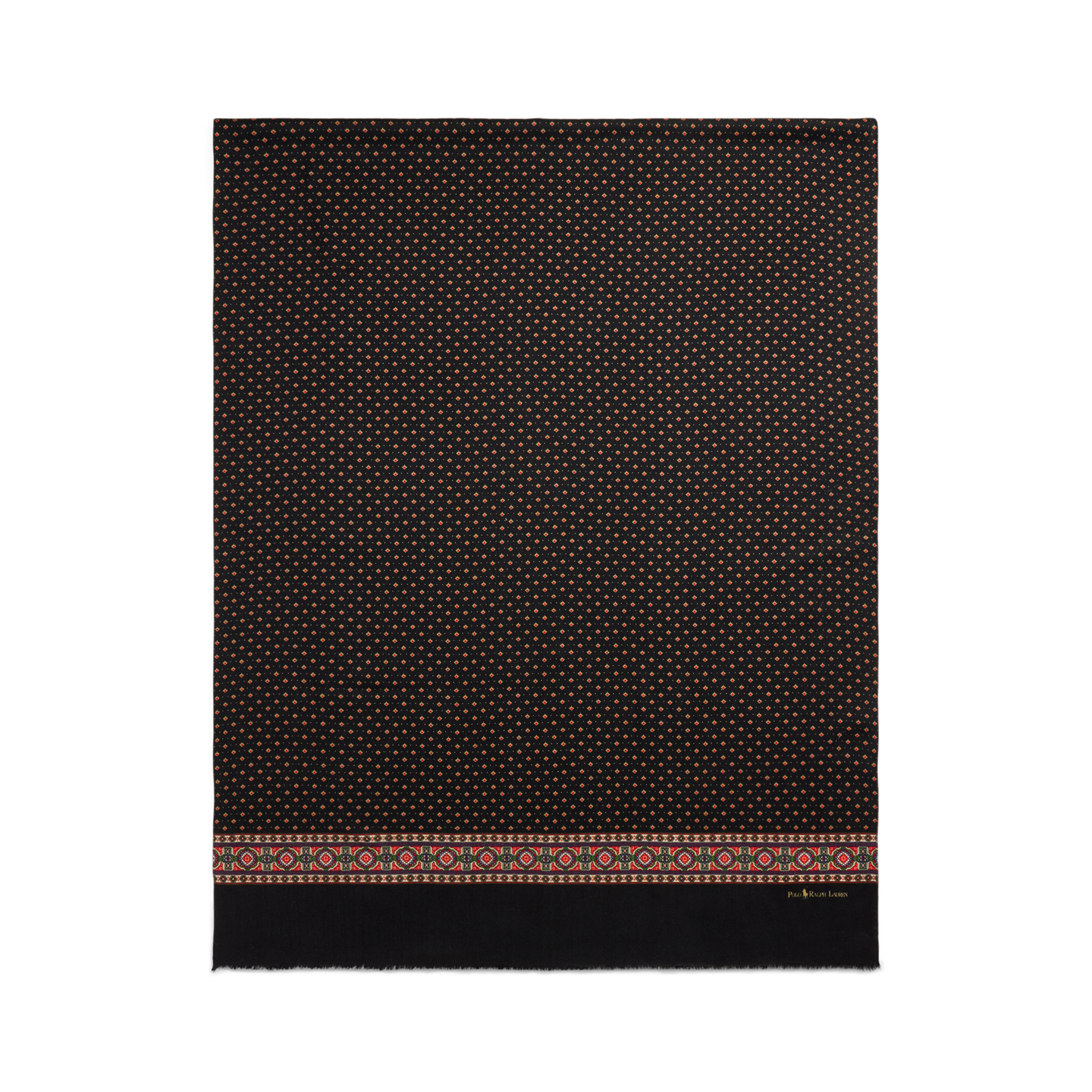Женский шарф Ralph Lauren Foulard Wool Fringe, цвет: Винный разноцветный — фото 1