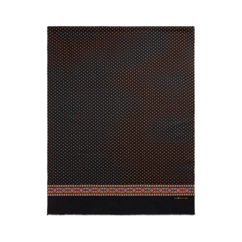 Женский шарф Ralph Lauren Foulard Wool Fringe, цвет: Винный разноцветный