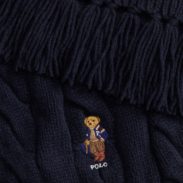 Sjaal met kabels en Polo Bear Polo Ralph Lauren in Navy 3