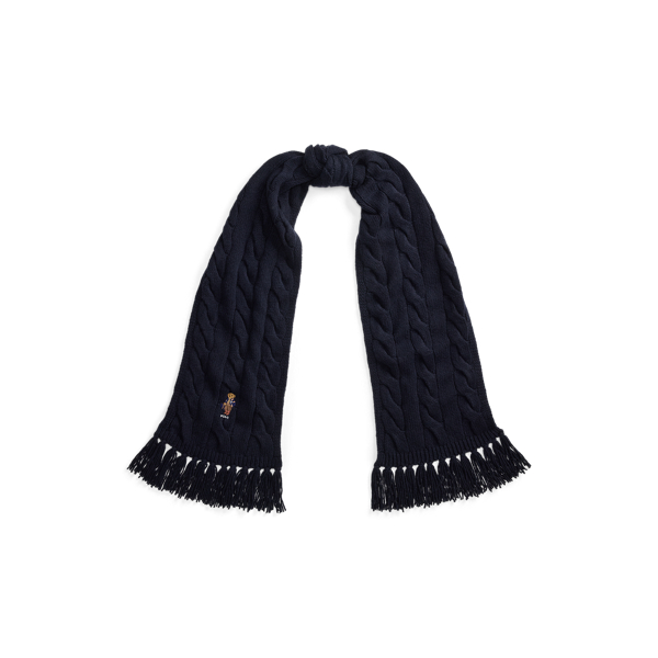 Sjaal met kabels en Polo Bear Polo Ralph Lauren in Navy 1