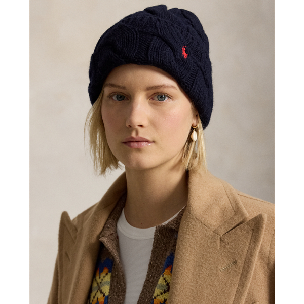 Polo Ralph Lauren 케이블 니트 울 비니 헌터 네이비 3