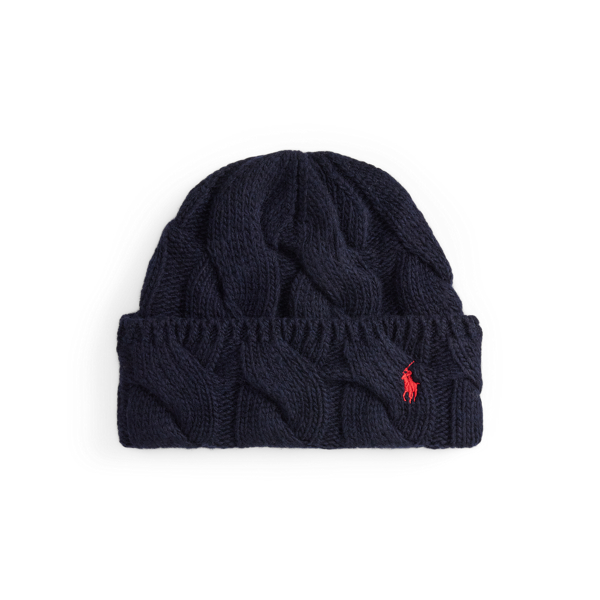 Polo Ralph Lauren 케이블 니트 울 비니 헌터 네이비 1