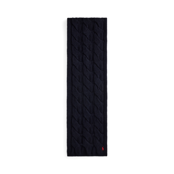 Wide Cable-Knit Wool Scarf