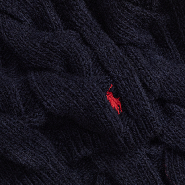 Wide Cable-Knit Wool Scarf