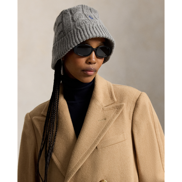 Cable-Knit Wool-Blend Bucket Hat