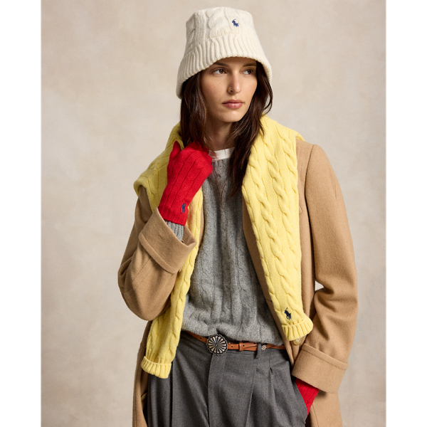 Cable-Knit Wool-Blend Bucket Hat