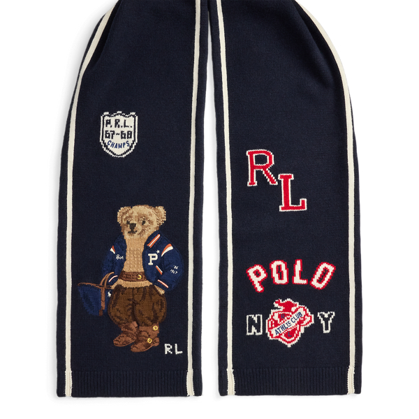 Polo Bear Graphic Wool-Blend Scarf