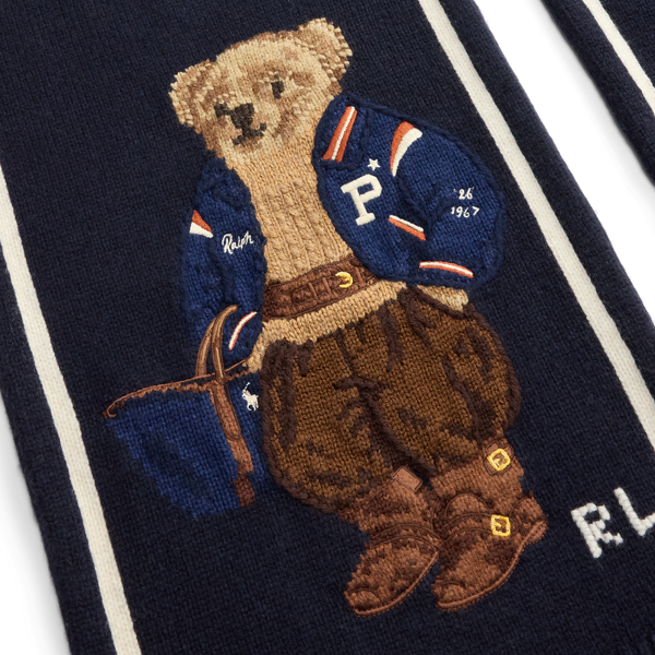 Polo Bear Graphic Wool-Blend Scarf