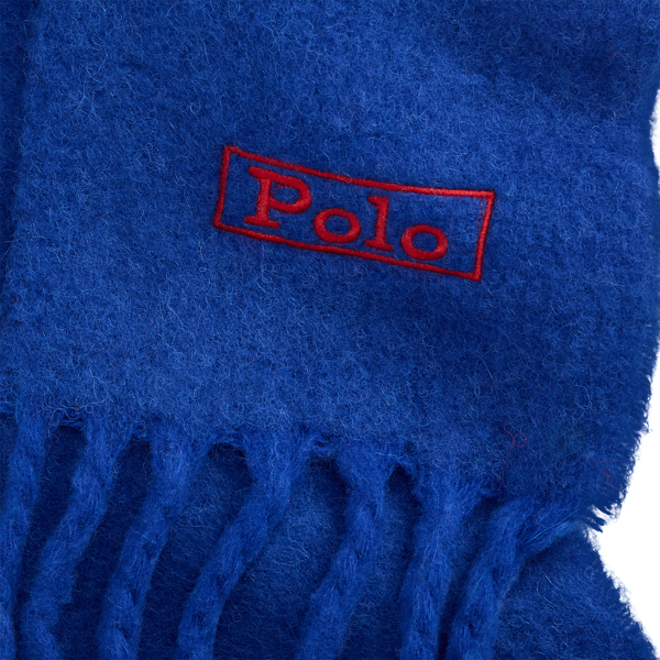 Sjaal van geborstelde wolmix met franje Polo Ralph Lauren in Fall royal 5