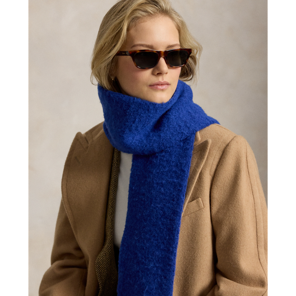Sjaal van geborstelde wolmix met franje Polo Ralph Lauren in Fall royal 4