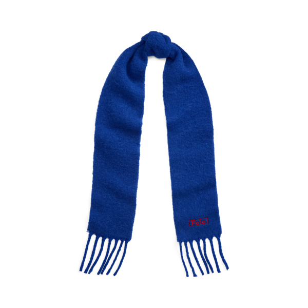 Sjaal van geborstelde wolmix met franje Polo Ralph Lauren in Fall royal 1