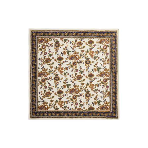 Floral Wool-Linen Square Scarf