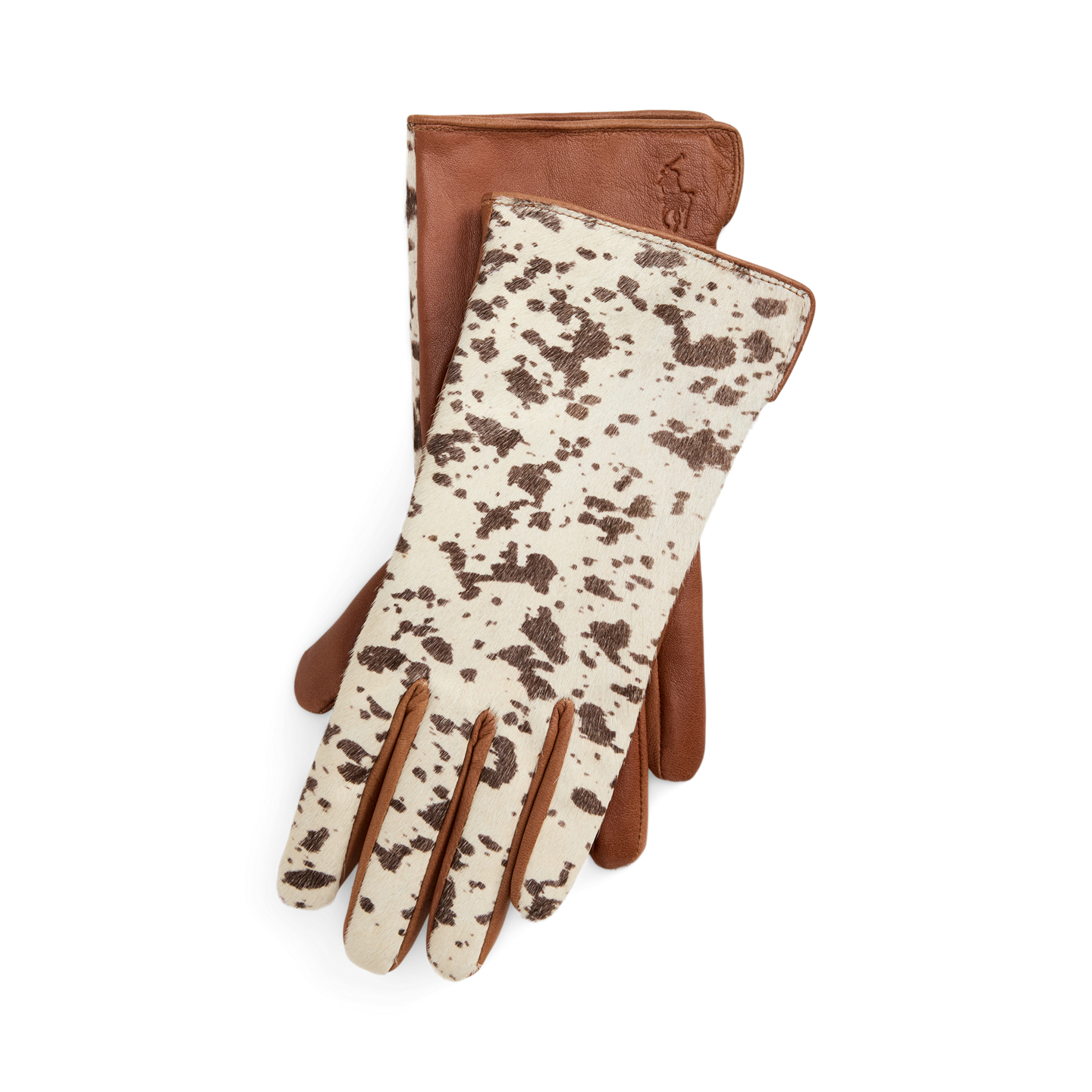 Женские перчатки Ralph Lauren Haircalf-Leather Gloves, цвет: Коньячный — фото 3