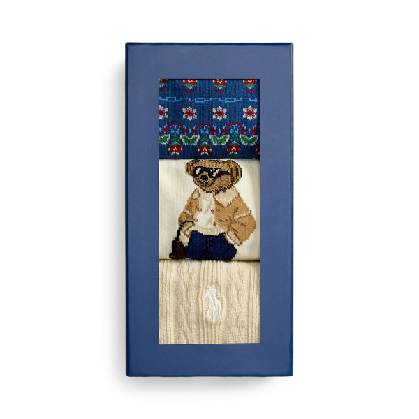 Polo Bear Floral Crew Sock 3-Pack