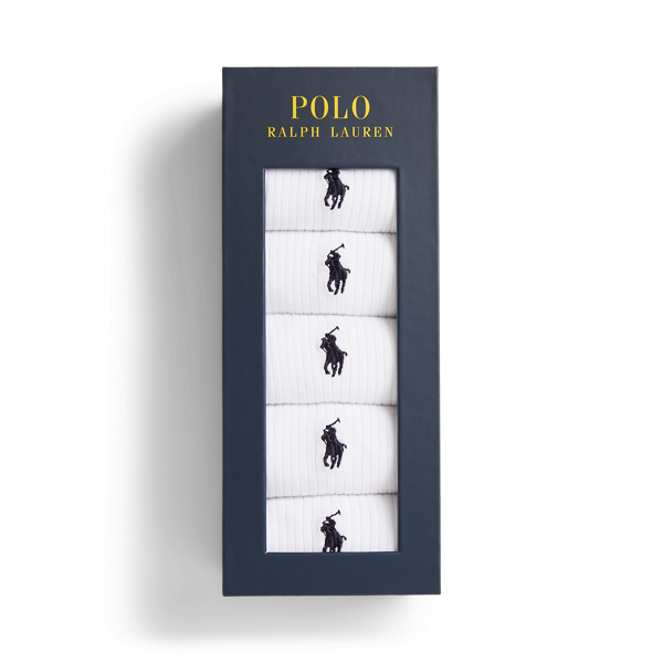 Polo Ralph Lauren 코튼 블렌드 크루 삭스 파이브팩 기프트 세트 화이트 2