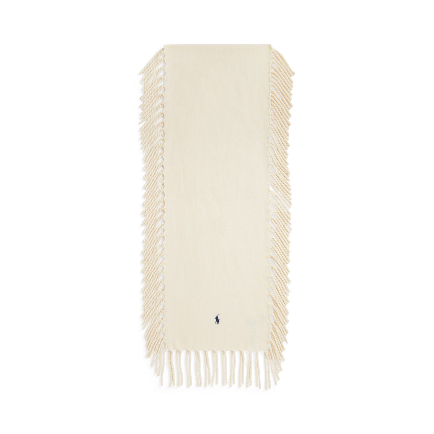 Женский шарф Ralph Lauren Wool Fringe Wrap, цвет: Кремовый — фото 1