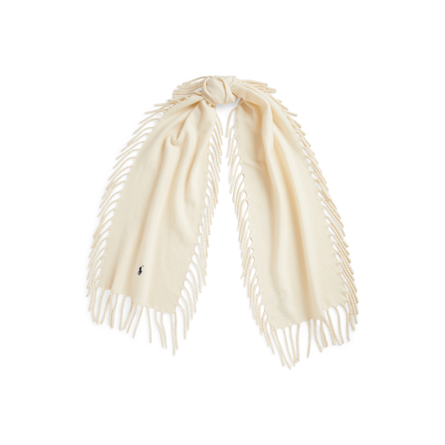 Женский шарф Ralph Lauren Wool Fringe Wrap, цвет: Кремовый — фото 2