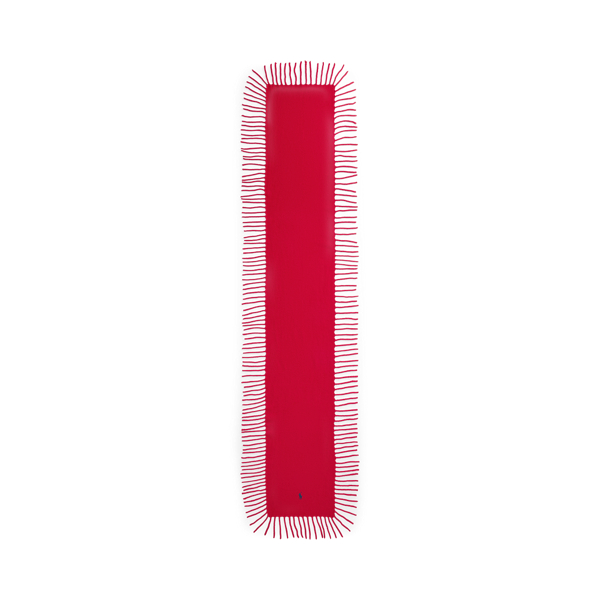 Red Wool Fringe Wrap Scarf Polo Ralph Lauren 2