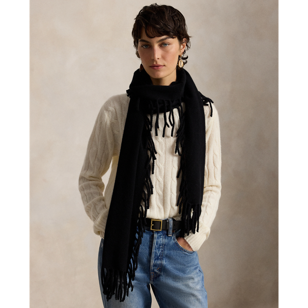 Wool Fringe Wrap Scarf