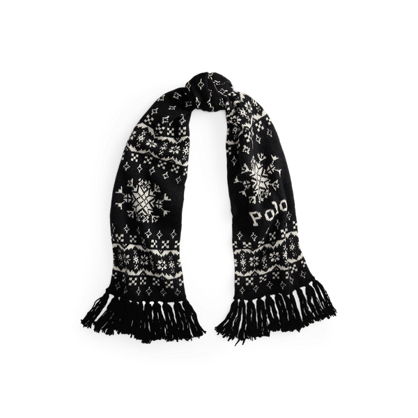 Logo Fringe Wool Scarf