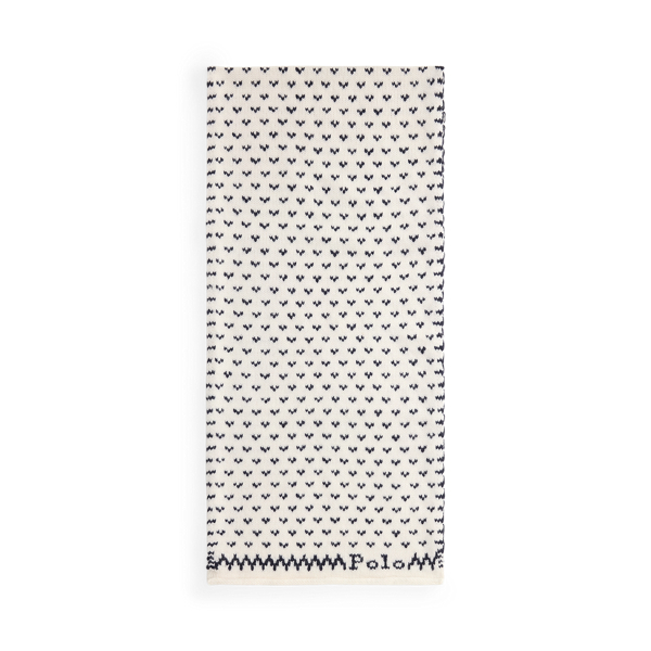 Wool-Blend Bird-Pattern Scarf