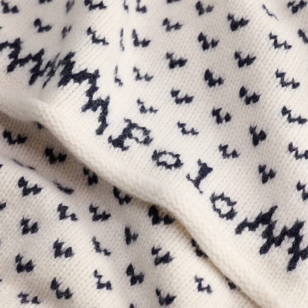 Wool-Blend Bird-Pattern Scarf