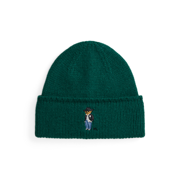 Polo Ralph Lauren 울 로고 폼폼 비니 그린 1