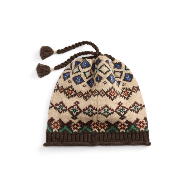 Cream Fair Isle Wool Tassel Beanie Polo Ralph Lauren 2