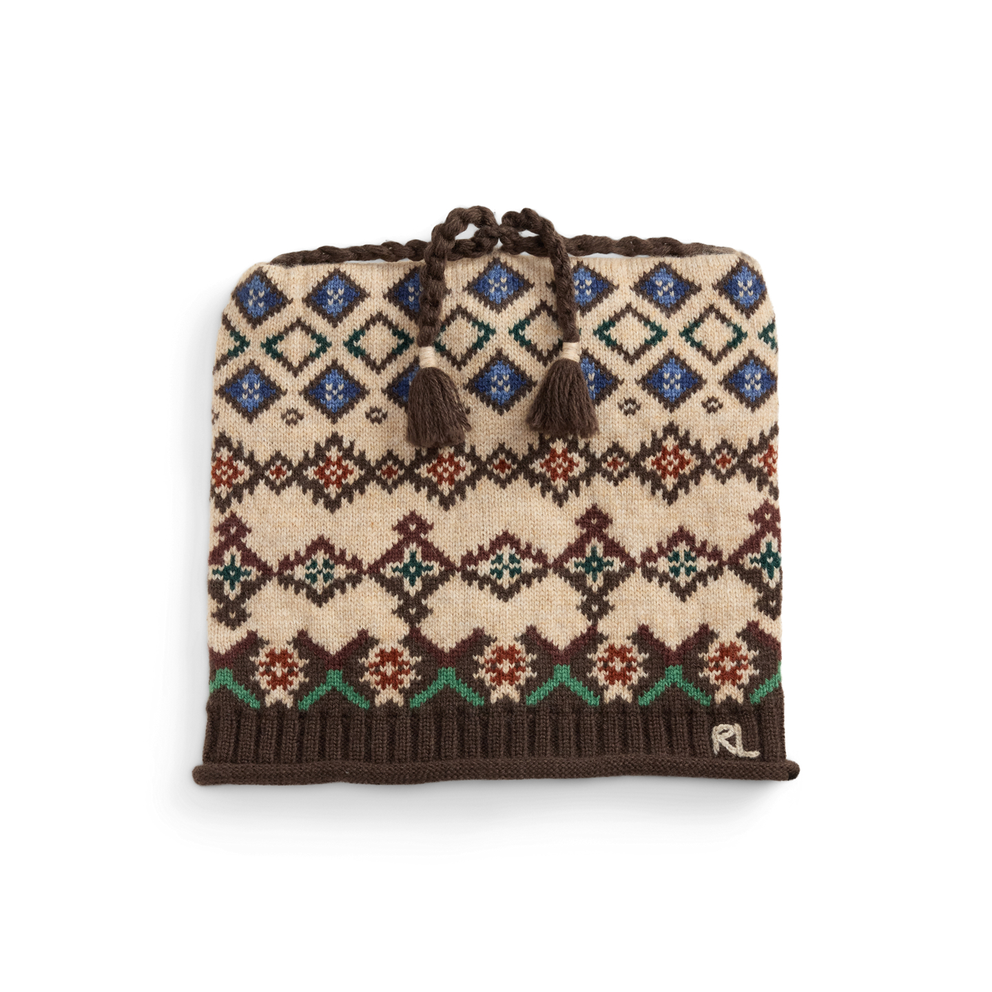 Женская шапка Ralph Lauren Fair Isle Wool Tassel, цвет: Кремовый — фото 1
