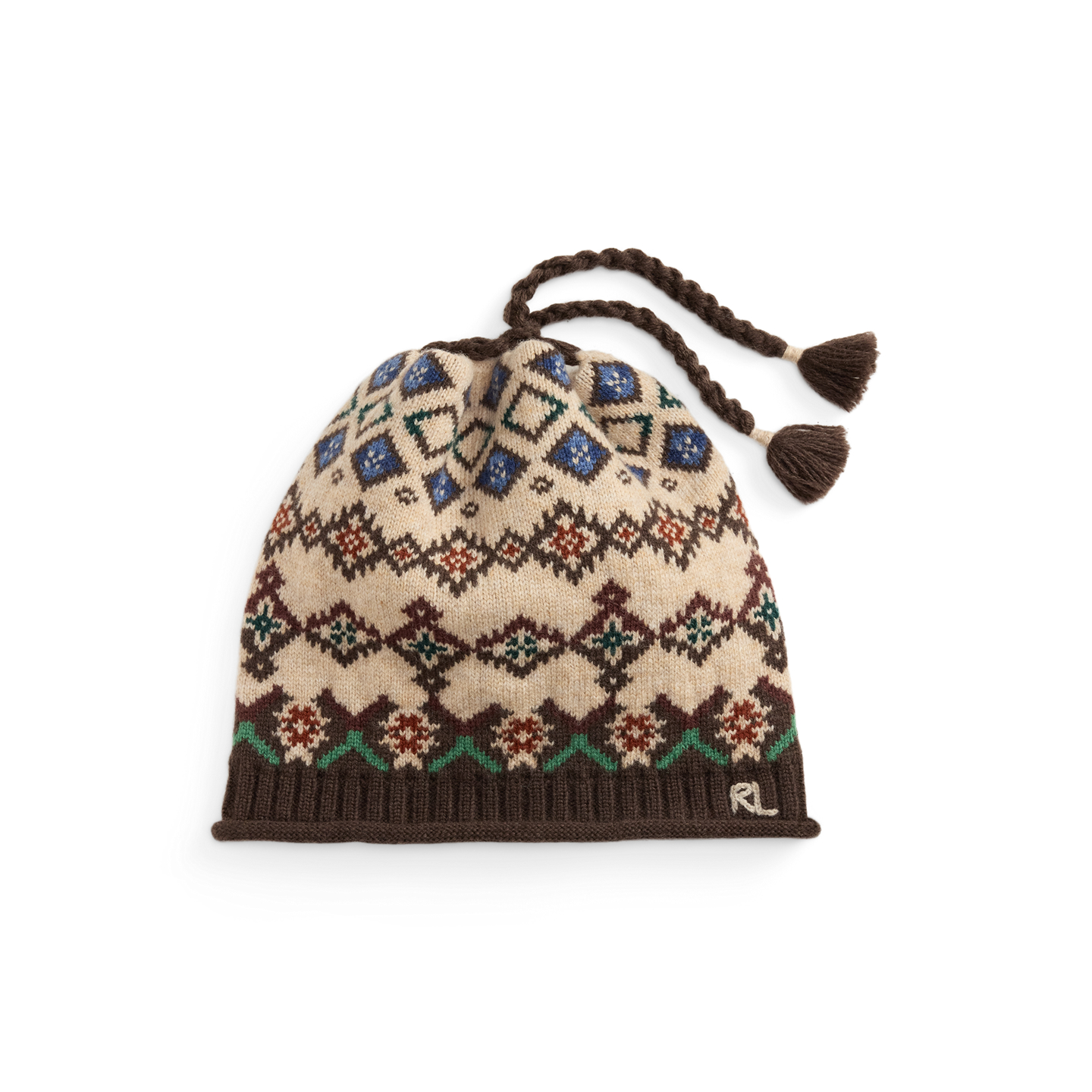 Женская шапка Ralph Lauren Fair Isle Wool Tassel, цвет: Кремовый — фото 2