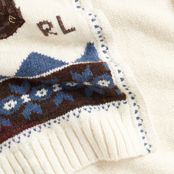 Cream Winter Polo Bear Wool Scarf Polo Ralph Lauren 3