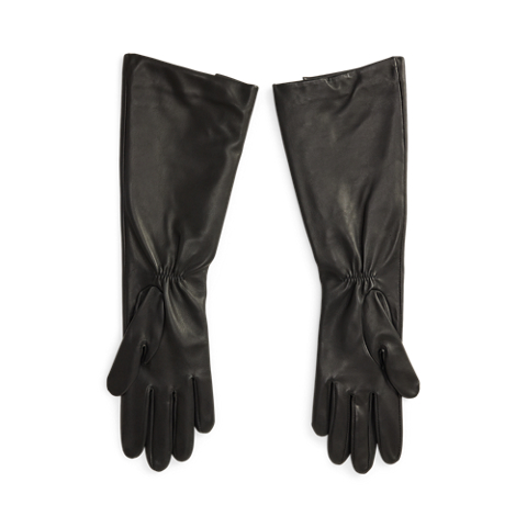 Женские перчатки Ralph Lauren Buttoned-Placket Sheepskin Gloves, цвет: Чёрный