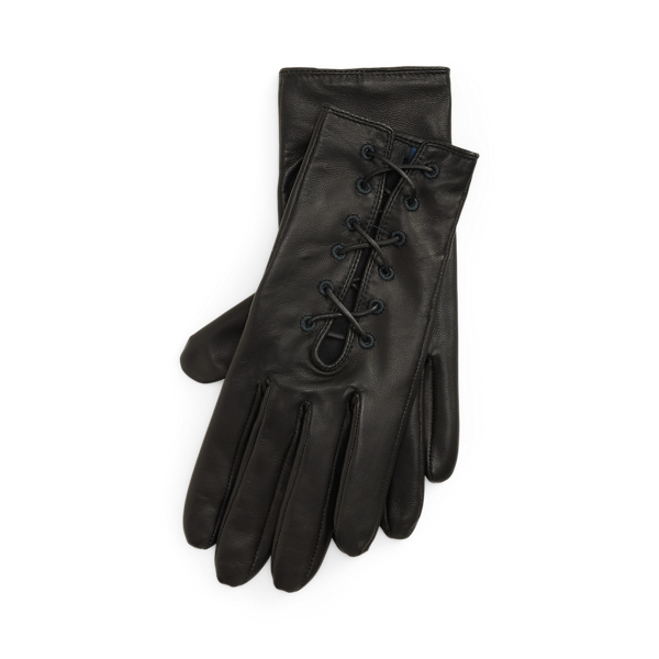 Lace-Up Sheepskin Gloves