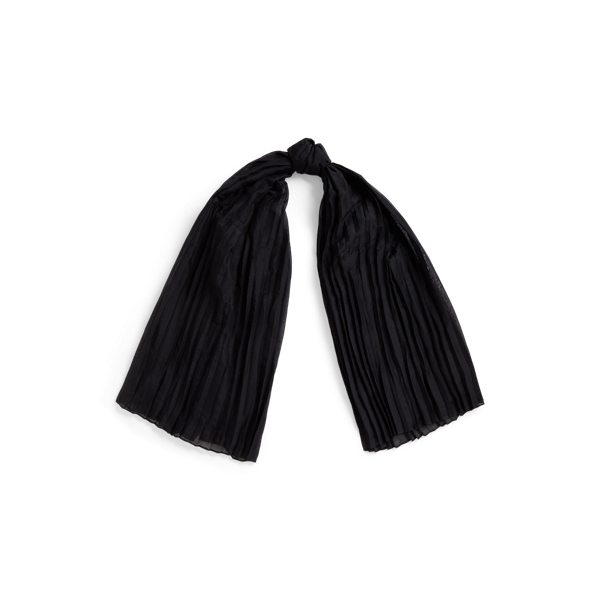 Micro-Pleat Cotton-Silk Scarf