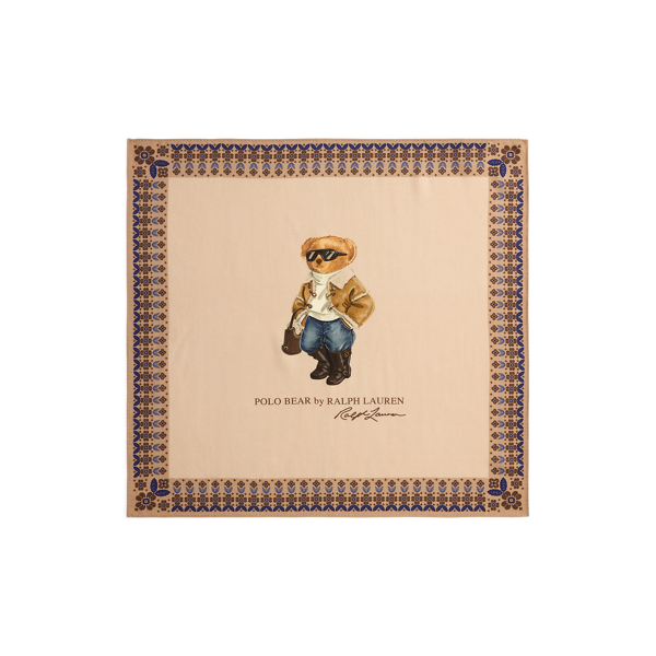 Beige Polo Bear Wool Square Scarf Polo Ralph Lauren 2