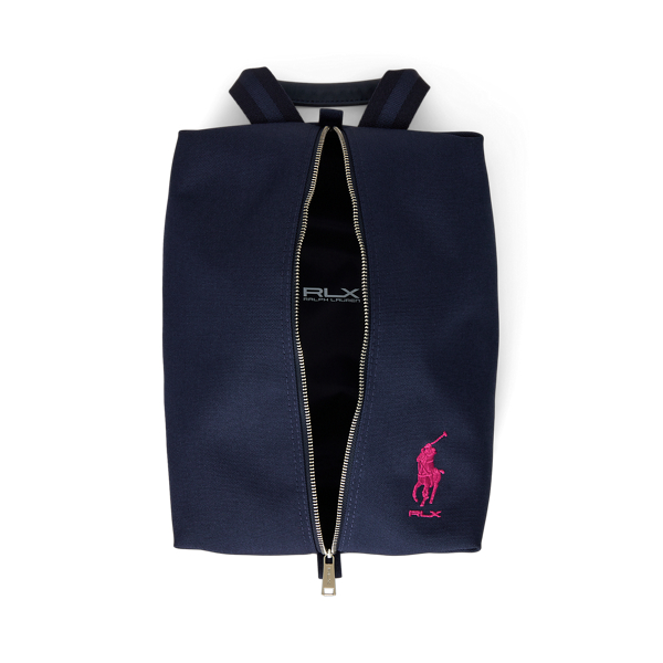 【RLX】Big Pony ゴルフ シューズ バッグ （ネイビー）　新品タグ付き RLX エンブロイダリー ロゴ ゴルフ シューズ バッグ | POLO