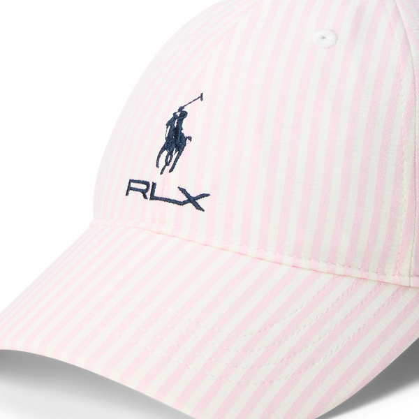 RLX ロゴ シアサッカー ボール キャップ ピンク/ホワイト 3