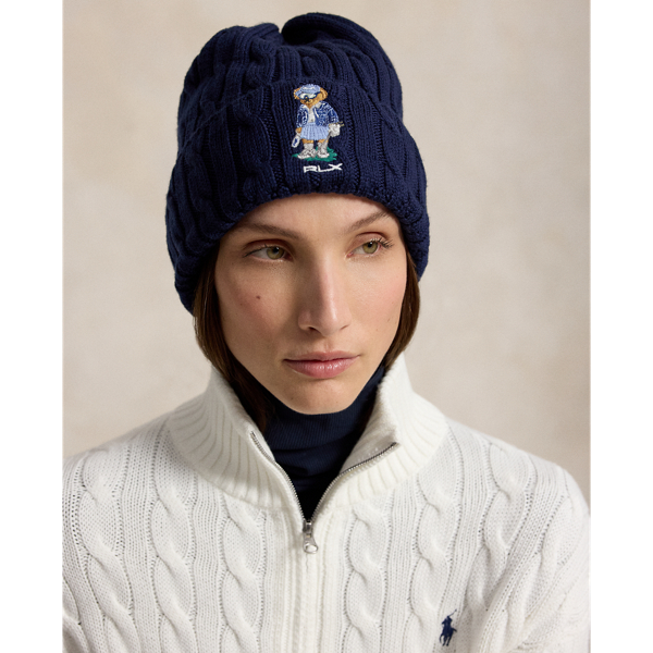 Golf Polo Bear Cable-Knit Beanie
