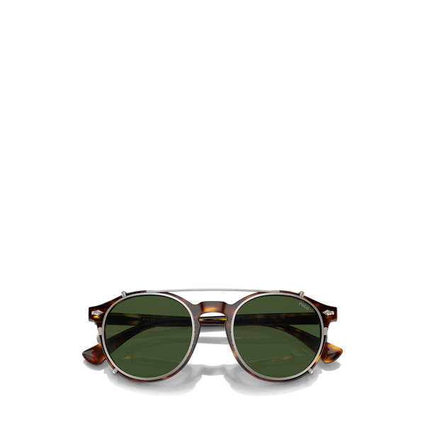 Lunettes Heritage avec verres solaires Polo Ralph Lauren en &Eacute;caille brun brillant 4