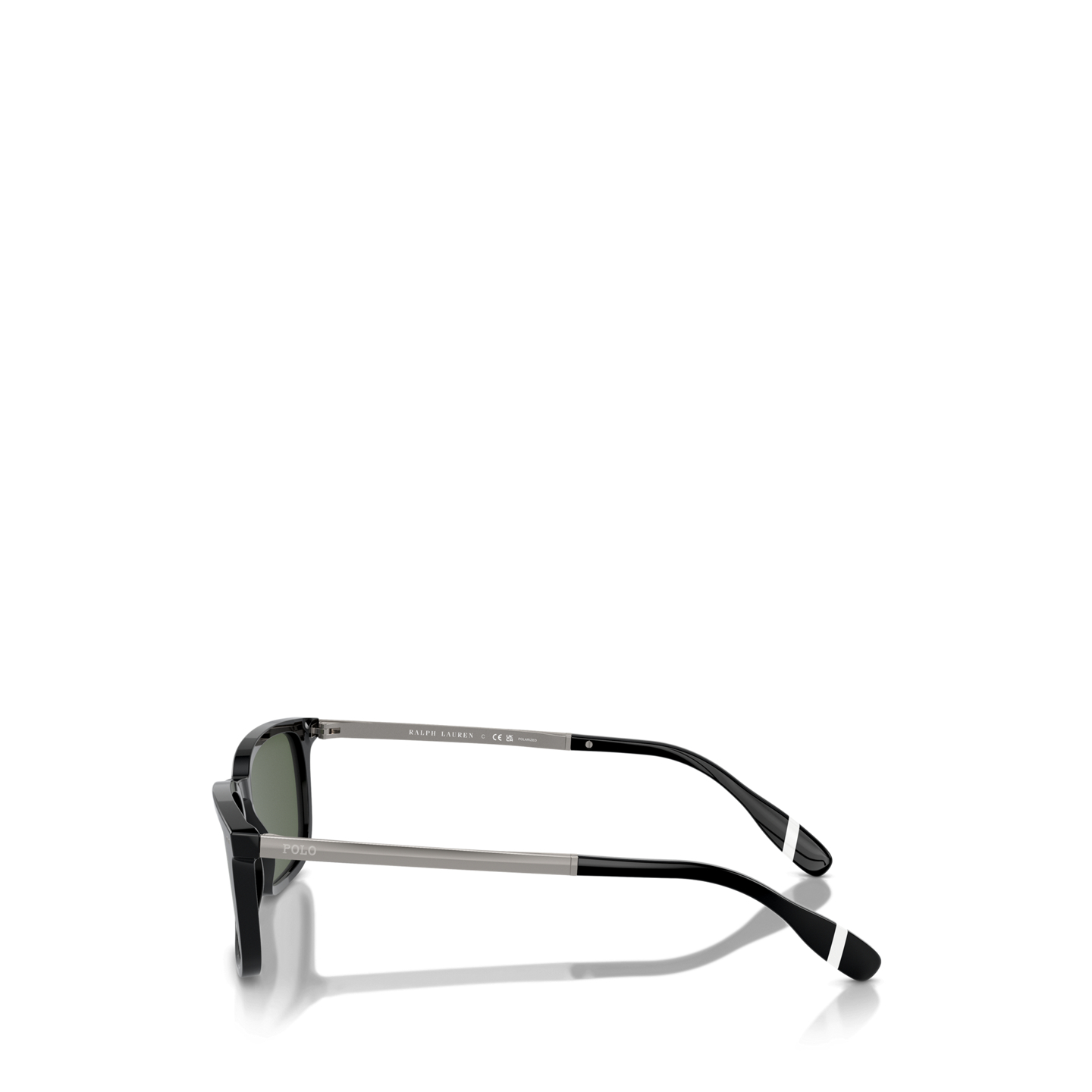 Мужские солнцезащитные очки Ralph Lauren Heritage Rowing Stripe Sunglasses, цвет: Блестящий чёрный — фото 2