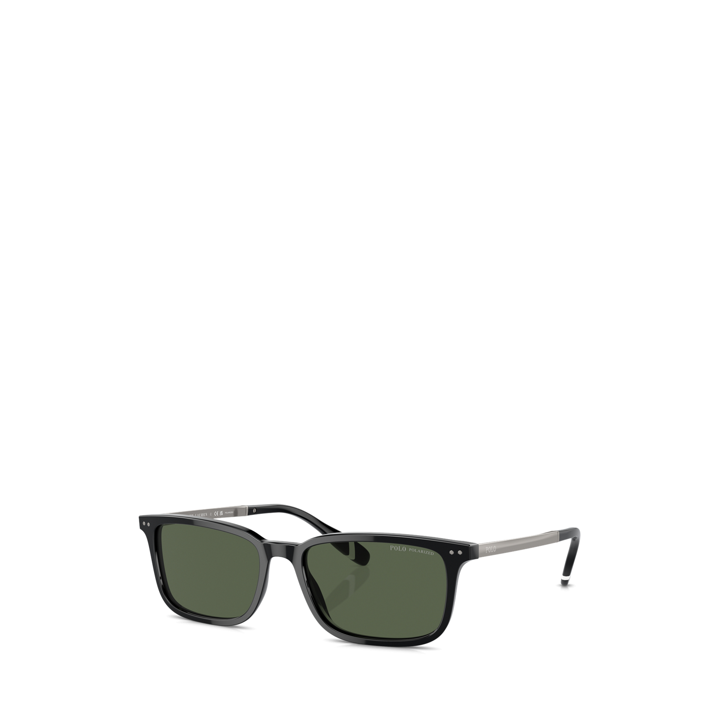 Мужские солнцезащитные очки Ralph Lauren Heritage Rowing Stripe Sunglasses, цвет: Блестящий чёрный — фото 3