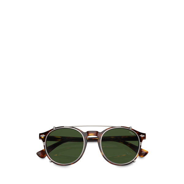 Shiny Brown Tortoise Heritage Pen-Pin Glasses with Sun Lenses Polo Ralph Lauren 4
