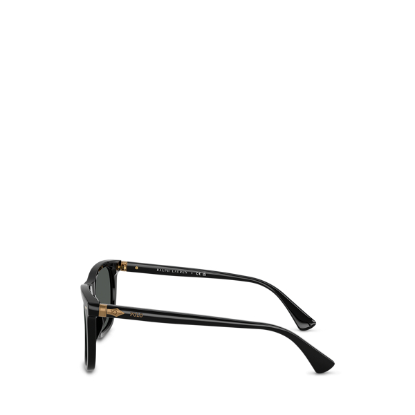 Shiny Black Heritage Pen-Hinge Square Sunglasses Polo Ralph Lauren 3