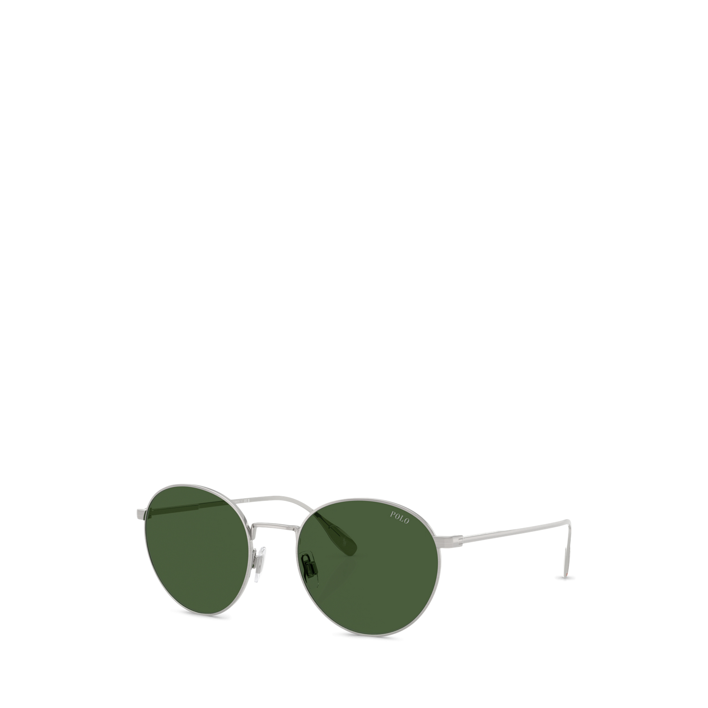Мужские солнцезащитные очки Ralph Lauren Heritage Rowing-Stripe Round Sunglasses, цвет: Серебряный — фото 3